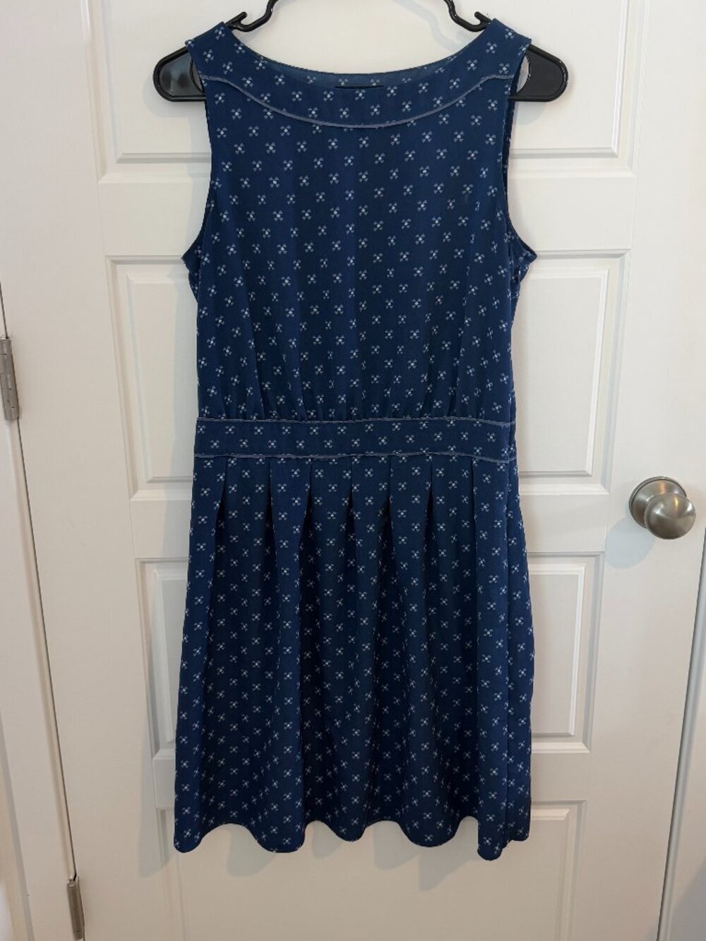 Tommy Hilfiger Blue Print Sleeveless Fit & Flare Dress Size 8 Midi Casual